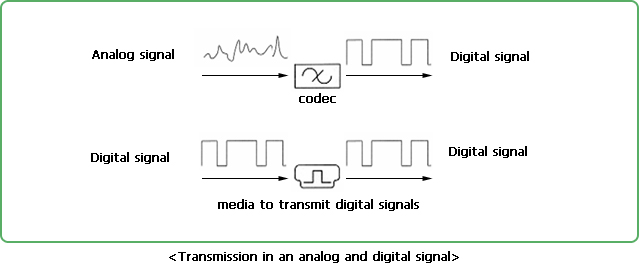 Transmission in an analog and digital signal